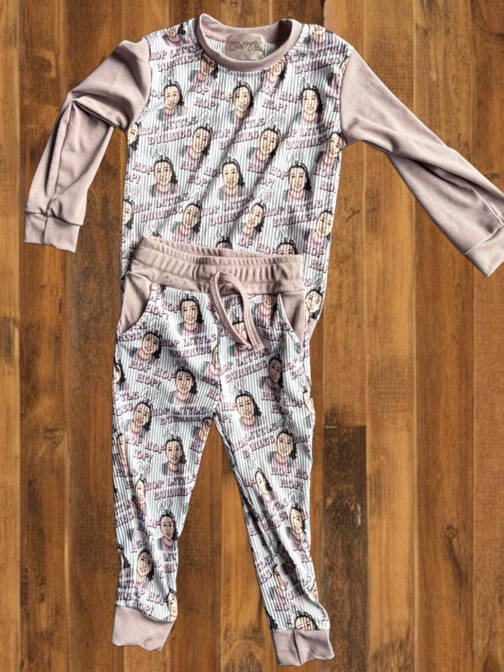 Miss Rachel Hop Little Bunnies Matching Set Size 3T Stat N Co